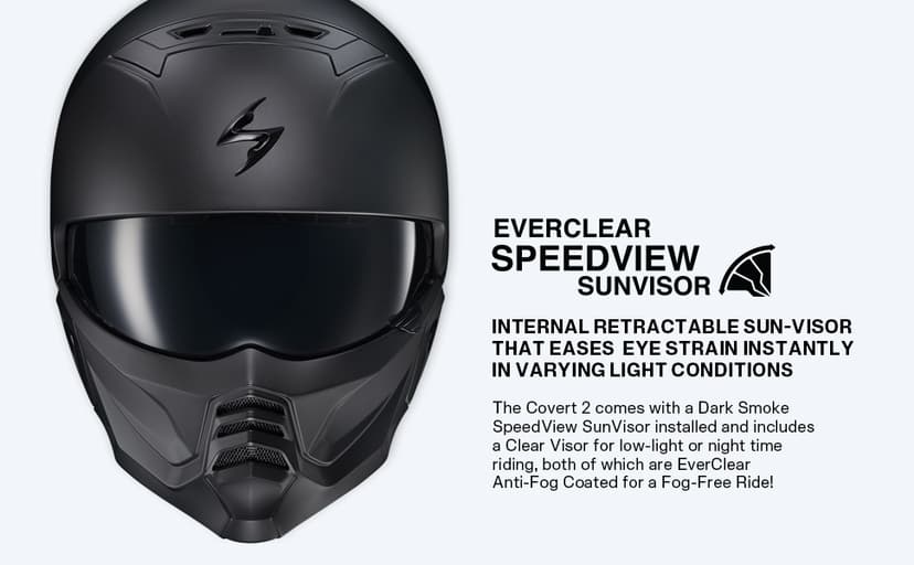 ScorpionEXO Covert 2 Open Face 3/4 Full Mode Motorcycle Helmet Bluetooth Ready Speaker Pockets Interchangeable Mouth Cover DOT Approved Solid (Matte Black - 3X-Large)