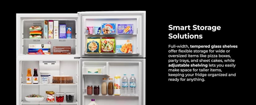 Kenmore 33" Top Mount Refrigerator with Freezer - Adjustable Shelving, Humidity-Controlled Crispers, Optional Ice Maker, LED Lighting, ENERGY STAR Certified, 25 cu. ft. Capacity - Black