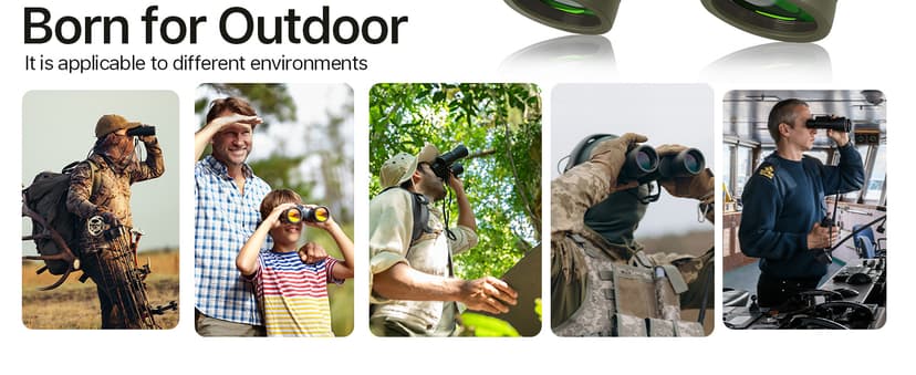 20x50 Hunting Binoculars for Adults High Powered with Low Light Night Vision - 28mm Large Eyepiece Professional Binoculars for Bird Watching Hiking Travel with BAK4 Prism FMC Lens, Green