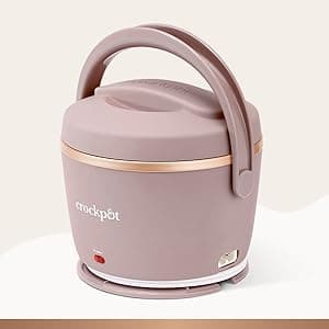 Crock-Pot 20-Ounce Electric Lunch Box, Portable Food Warmer, Blush Pink | Perfect for Travel, Car, On-the-Go | Spill-Free, Dishwasher-Safe