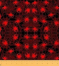Feelyou 1 Yard Vintage Orange Floral Upholstery Fabric by The Yard Botanical 3D Printed Fabric for Chairs, Pillows, Cushions, Curtains, etc Soft Flannel