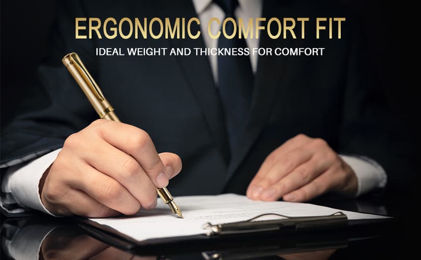 Fountain Pen with Fine Nib | Luxury Gold Finish, Smooth Ink Flow, Complete Set with Ink Cartridges, Converter & Sleeve | Ideal for Professionals, Office, Journaling, and Gifts