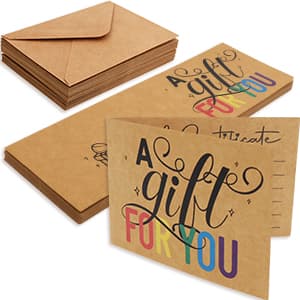 Ceiba Tree Blank Gift Certificates for Business 30Pcs Kraft Certificate Cards with Envelopes for Salon Restaurants Spa Birthday