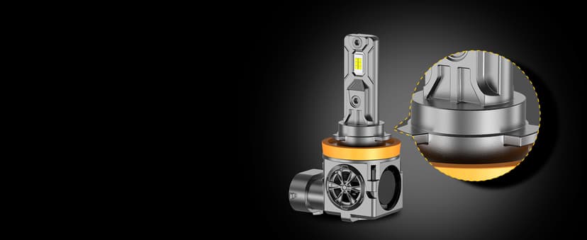 Termitor H11/H8/H9 & 9005/HB3 Light Bulbs Combo, 100,000LM 12X Ultra Brightness, Real 1:1 Mini Size, 6500K White 85000Hrs Long Life with Cooling Fan, 9005 H11 Fog Lights, Plug and Play, Pack of 4