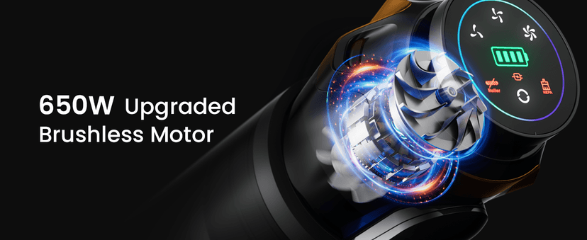 Cordless Vacuum Cleaner, Upgraded 600W 50KPA 70Mins Cordless Stick Vacuum Cleaner with Self-Standing and Touch Screen, Anti-tangle Wireless Vacumm, Vacuum Cleaners for Home/Pet Hair/Carpets/Floors