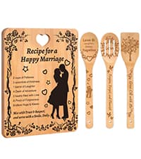 Best Friend Birthday Gifts for Women - “Recipe for a Best Friend” Bamboo Cutting Board Set, Engraved with Inside Jokes & Secrets - Bestie Gifts for Graduation, Long-Distance, Housewarming & Christmas