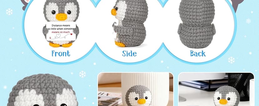 Miss You Thinking of You Gifts for Friend Couple, Positive Crochet Penguin, Farewell Goodbye Going Away Gift for Him Her Long Distance Relationship Gifts for Boyfriend Girlfriend Friendship B0GD69ZJ6M