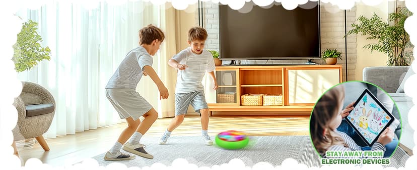 BaLaM Hover Soccer Ball Toys for 3-8 Year Old Kids Toddler Boys Girls, Christmas Birthday Gifts for Kids Age 4-6 5-7 8-12, Indoor Rechargable Light-up Toys Games