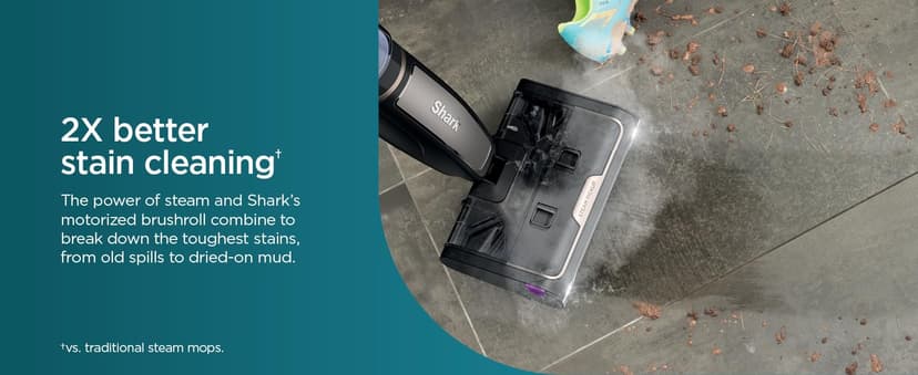 Shark Steam Pickup Lightweight 3-in-1 Steam Mop Cleaner Picks Up Debris, Deep Scrubs & Steam Sanitizes - All At Once for Home with Sealed Hard Floors like Hardwood, Tile & Laminate, SD201