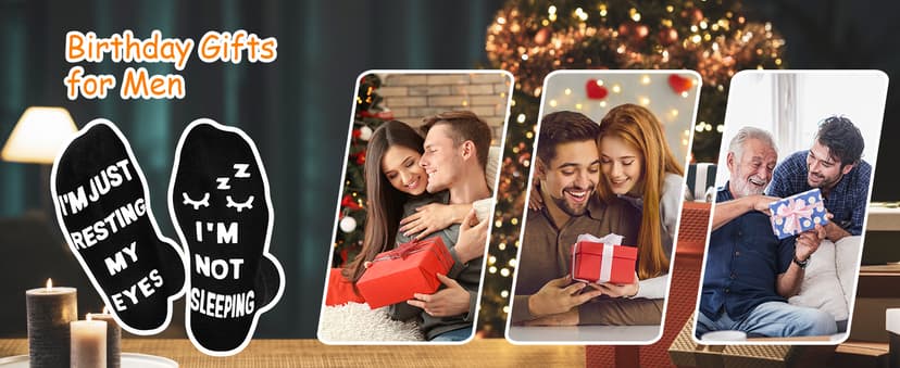FilmHOO Birthday Gifts for Men Fathers Day Dad Gifts for Dad Christmas Stocking Stuffers for Men Him Valentines Funny Socks