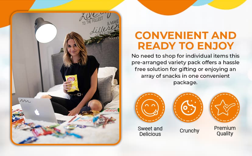 Halloween Snacks Variety Pack for Adults, Kids & Teens (40 Count) - Snack Box Variety Pack with Chips, Cookies & Bars, Halloween Care Package for College Students, Office Treats, Birthdays & Travel