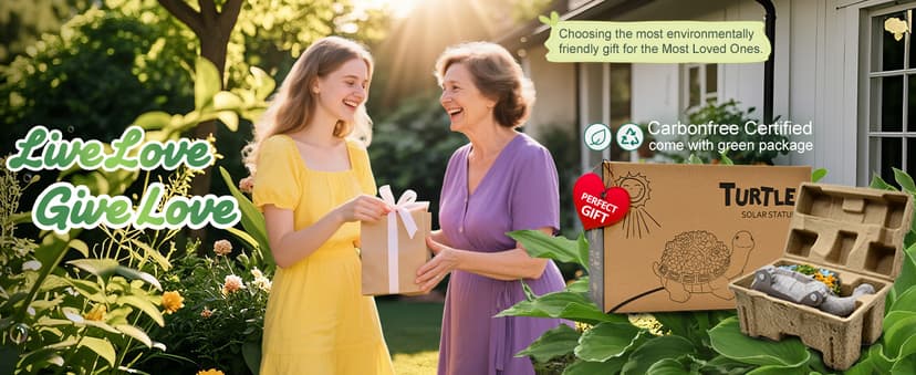 Nacome Solar Garden Outdoor Statues Turtle with Succulent and 7 LED Lights - Lawn Decor Tortoise Statue for Patio, Balcony, Yard Ornament - Unique Housewarming Gifts