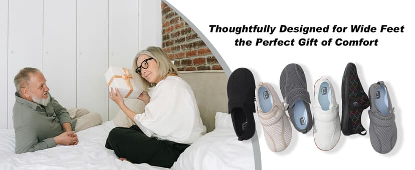 JOINFREE Diabetic Wide Walking Shoes for Women & Men with Adjustable Upper, Zero Drop Non Slip Casual Sneakers Comfortable for Edema, Arthritis, Swollen Feet & Elderly