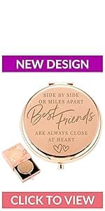 Best Friend Birthday Gifts for Friend | Sentimental Friend Gift Ideas for Women | Friendship Gifts for BFF, Bestfriend, Besties, Long Distance, Christmas | I Love You Friend | Rose Gold Compact Mirror