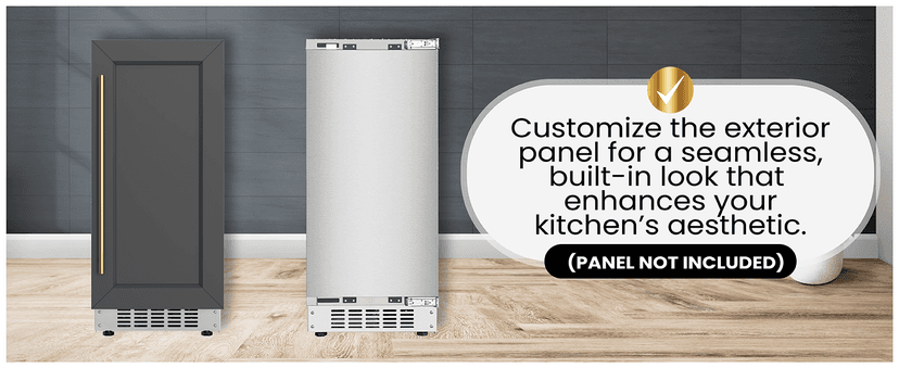 KoolMore Reserve 15 in. Residential Panel Ready (Panel Not Included) Ice Maker 57 lbs/24hr in Stainless-Steel (KM-BIM57-PR)
