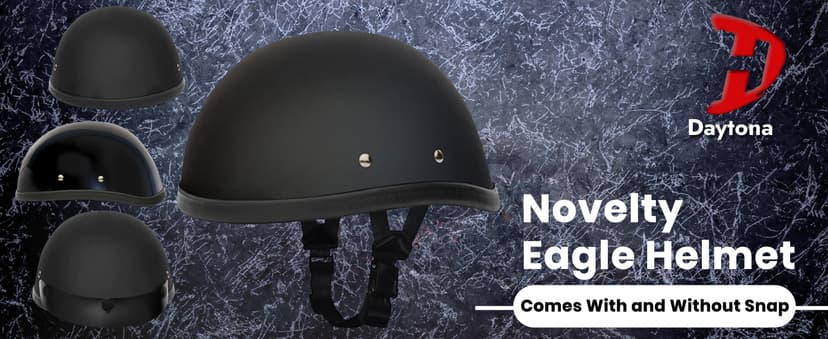 Daytona Helmets Eagle Headgear for Men - Novelty Half Helmet with Breathable Liner - Retro Skull Cap Helmet with Head Wrap