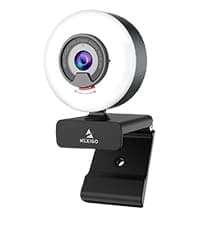NexiGo N680E Pro 4K Webcam with Ring Light, PDAF Autofocus, 1080p 60FPS, Dual Noise-Canceling Mics, Privacy Shutter, USB Plug-and-Play for Zoom, Teams, Twitch, Google Meet