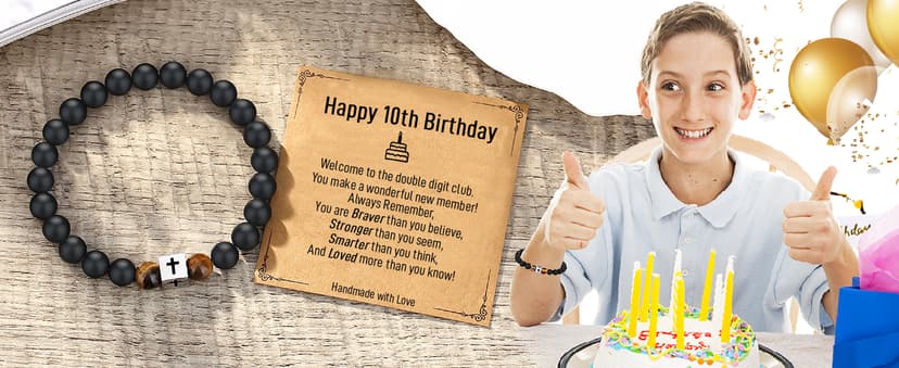 Cross Bracelet for Men - Cool 10th 13th 16th 18th 21st 30th 40th 50th 60th 70th 80th Birthday Gifts for Him, Husband, Dad, Son, Grandson, Brother...