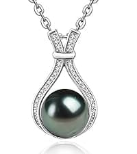 Gifts for Women Wife-Tahitian-Black-Pearl-Necklace-Gift for Wife Wedding Birthday Anniversary Jewelry-Mom Girlfriend Her Mothers Day Gifts for Mom Women Valentines Christmas Day