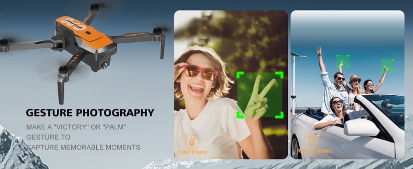 Drones with Camera for Adults 4K - GPS Drone with Auto Return, Brushless Motor, Foldable Mini RC Quadcopter for Kids Beginners with FPV Live Video, Follow Me, 2 Batteries Long Flight Time Under 249g
