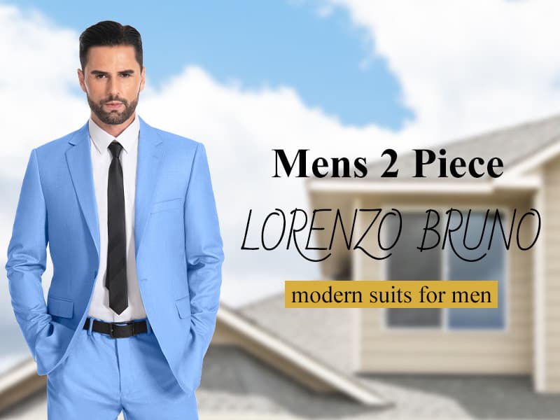 Mens Suit 2 Piece Suits for Men One Button Slim Fit Solid Jacket & Pants Tuxedo Set Business Wedding Party