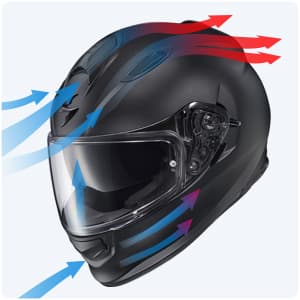 ScorpionEXO Ryzer Full Face Motorcycle Helmet with Pinlock Ready Shield with Integrated Speaker Pockets DOT ECE Approved Solid (Matte Black - X-Large)