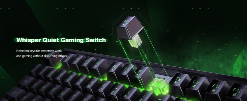 TECKNET Gaming Keyboard, USB Wired Computer Keyboard, 15-Zone RGB Illumination, IP32 Water Resistance, 25 Anti-ghosting Keys, All-Metal Panel (Whisper Quiet Gaming Switch)