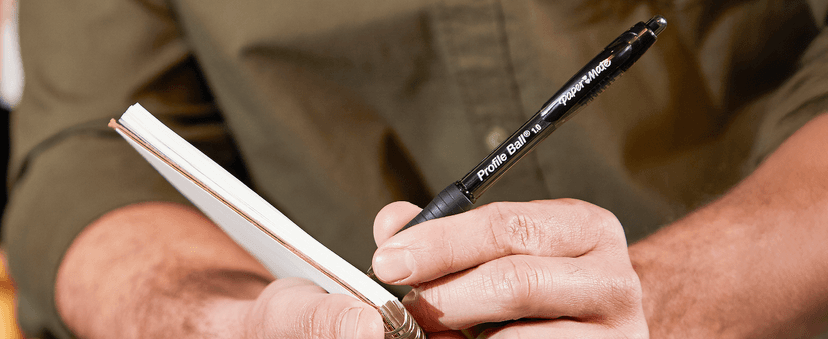 Paper Mate Profile Retractable Ballpoint Pens, Bold Point (1.4mm), Black Ink, 12 Count - Writing, Journaling, Office Supplies