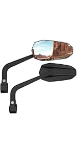 2 Pack Bike Mirrors, eBike Mirrors for Handlebars, 360° Adjustable Safety Bicycle Rear View Mirrors, Scratch Resistant Glass Lens, Bicycle Universal Fit Accessories