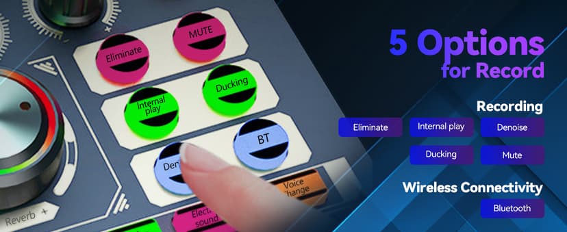 HALCONTORNO Podcast Sound Board F999 Plus - Music Mixer Board, Audio Mixer for YouTuber Streamer Music Gamer, Audio Interface, DJ Equipment Sound Card for Beginners (F999 Plus)