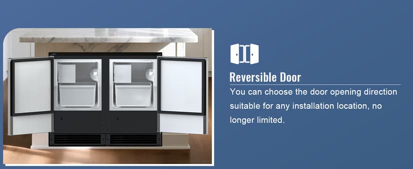 Under Counter Crescent Ice Maker Machine, 15'' W Drainless Built-in Ice Maker, 15 LBS/Day with 12 LBS Storage Bin, Perfect for Commercial Home Bar, No Drain