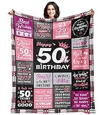 Birthday Decorations for Women, Gift for Women Birthday Unique, Happy Birthday Gift for Her, Mom, Wife, Daughter, Sister Birthday Gifts for Women, Happy Birthday Blanket for Women 50" x 60" B0DC72Z6S7