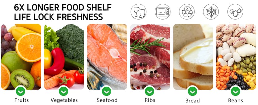 Syntus Vacuum Sealer Bags, 150 Gallon 11" x 16" and Quart 8" x 12" and Pint 6" x 10" Commercial Grade PreCut Bag, BPA Free Food Vac Bags for Storage, Meal Prep or Sous Vide