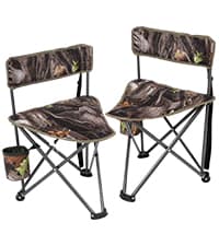 REDCAMP 2 Pack Tripod Hunting Chairs for Blinds, Folding Lightweight Portable Fishing Chair for Adults Hunting Stools with Backrest, Golf Chairs for Spectators, Camo