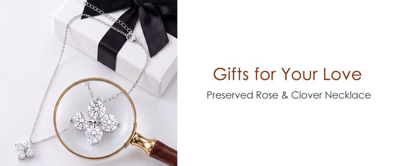 18K Gold Silver Plated Necklace as Gifts for Mom Her Girlfriend Wife Grandma on Birthday Anniversary Valentines Mothers Day Preserved Real Rose Gifts for Women with Necklace B0GZYXYMWR