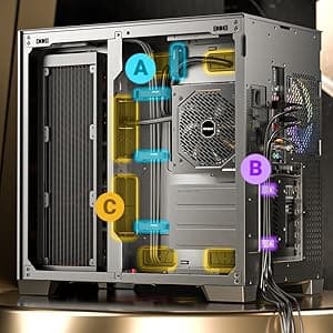 Antec C8 ARGB, 2X TQR 160mm & 1x TQ 140mm ARGB PWM Fans Included,Dual-Chamber Layout, Type-C, 360mm Radiator Support, Seamless TG Front & Side Panels, RTX 40 Compatible, Full-Tower E-ATX PC Case