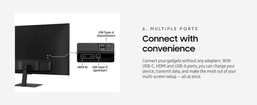 Samsung 32” Smart Monitor M7 (M70F) 4K UHD Display, Samsung Vision AI, Smart TV Apps, Gaming Hub, USB-C, HDMI and USB-A, Black, LS32FM702UNXZA, 2025