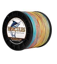 HERCULES Cost-Effective Super Cast 8 Strands Braided Fishing Line 10LB to 300LB Test for Salt-Water,109/328/547/1094 Yards(100M/300M/500M/1000M),Diam.#0.12MM-1.2MM,Hi-Grade Performance,Variety Colors