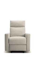 Nurture& The Manual Glider Premium Modern Recliner Nursery Glider Chair with Spill, Stain Proof Fabric | Designed with a Thoughtful Combination of Function and Comfort | Water Repellant (Gray)