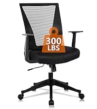 CLATINA 500lbs Big and Tall Office Chair Heavy Duty Mesh Ergonomic Computer Chairs with Adjustable Lumbar Support and Wide Comfy Seat for Home Office Conference Heavy People, Black, 4 Pack