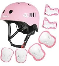 KAMUGO Kids Bike Helmet, Toddler Helmet for Ages 2-8 Boys Girls with Sports Protective Gear Set Knee Elbow Wrist Pads for Skateboard Cycling Scooter Rollerblading