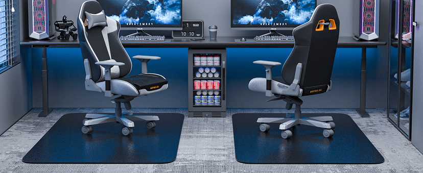 Office Chair Mat for Carpet 48”x 60”, Heavy Duty Desk Chair Mat for Low Pile Carpet with Cleats, Black Plastic Floor Mat for Gaming Chair, Smooth Rolling Carpet Chair Mat Protector