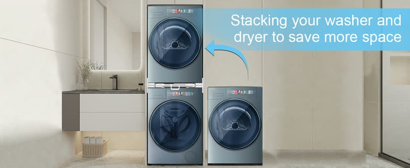 Kiss Core Washer Dryer Stacking Kit, Universal Washer Dryer Stacking Kit with Pull-Out Sliding Plate, Adjustable 29"-21" Stacking Kit for Washer and Dryer with Ratchet Strap