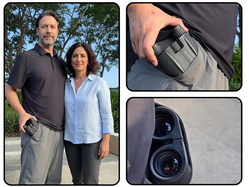 Hontry Binoculars for Adults and Kids, 10x25 Compact Binoculars for Bird Watching, Theater and Concerts, Hunting and Sport Games