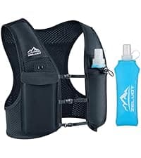 Running Vest with 2L Water Bladder, Hydration Backpack, USA Original Patent, Lightweight Hydration Pack with Gear Holder, Reflective Chest Pack for Men Women for Marathon