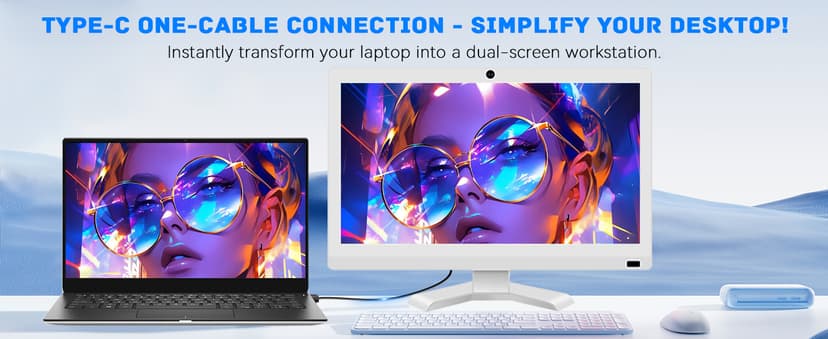 22 inch Touch Screen Monitor with Webcam FHD 1920x1080P Computer Monitor FreeSync HDR HDMI Ports Eye Care Frameless VESA Mount