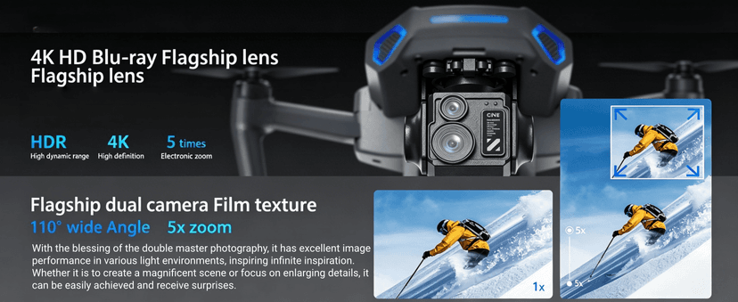 professional drone s with camera for adults 4K Video long range ,3-Axis Gimbal EIS 8K Camera drone with7.2'' HD Touch Screen on controller, 5G GPS Brushless Motor, Built-in Obstacle Avoidance 360 ,with Airdrop, 3 Batteries (black)