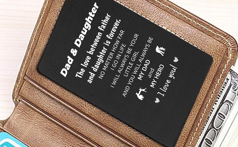 Gift for Dad, Cross Necklace Wallet Card for Dad, Father's Day Birthday Christmas Gift for Father from Daughter Son