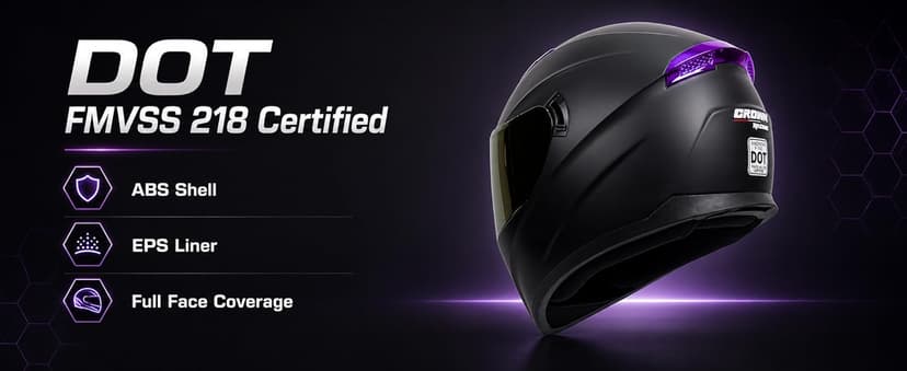F-700 Full Face Motorcycle Helmet for Adults, DOT FMVSS 218 Certified Street Bike Helmet with Tinted Shield, Clear Replacement Visor and Removable Liner