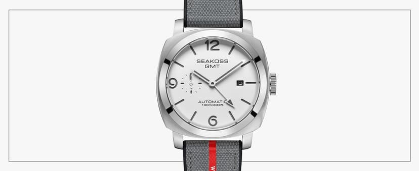 SEAKOSS GMT Watches for Men Automatic 45MM Date 10ATM Waterproof Seagull ST2557 Movement Luminous Stainless Steel Sapphire Glass Mechanical Wristwatches S8441